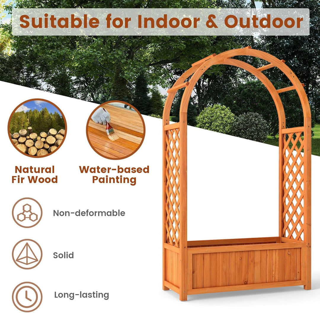 Giantex Raised Garden Bed with Arch Trellis