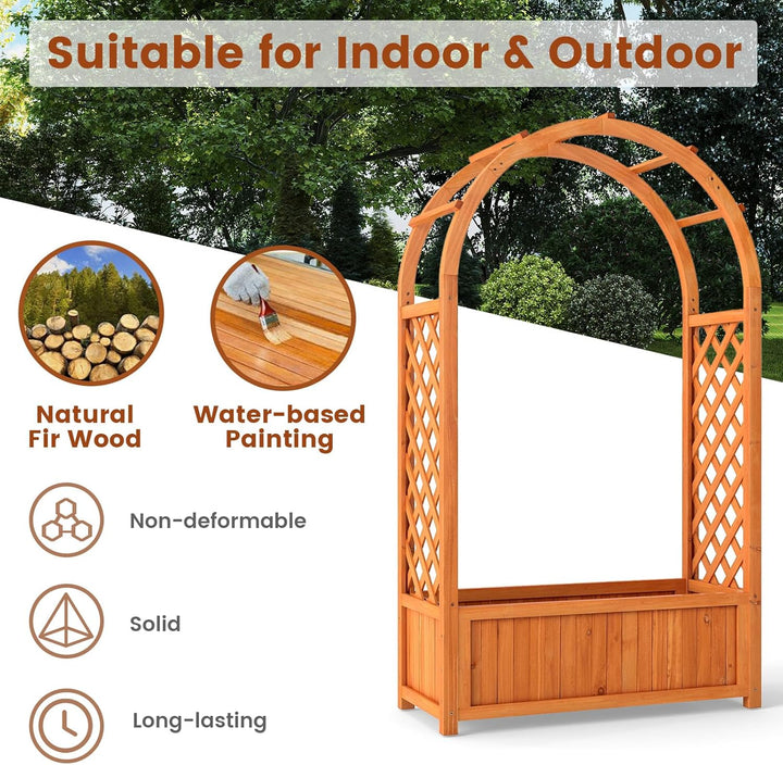 Giantex Raised Garden Bed with Arch Trellis