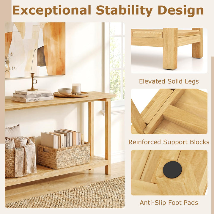 Giantex 71" Solid Wood Console Table(71" x 12" x 31")