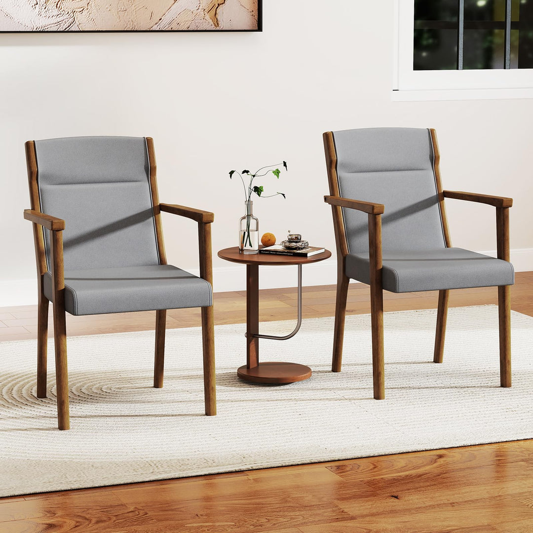 Giantex Mid Century Modern Dining Chairs Set of 2/4 Upholstered Accent Chair with High Back