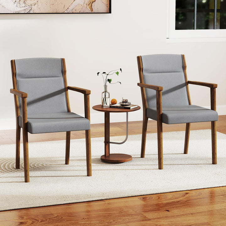 Giantex Mid Century Modern Dining Chairs Set of 2/4 Upholstered Accent Chair with High Back