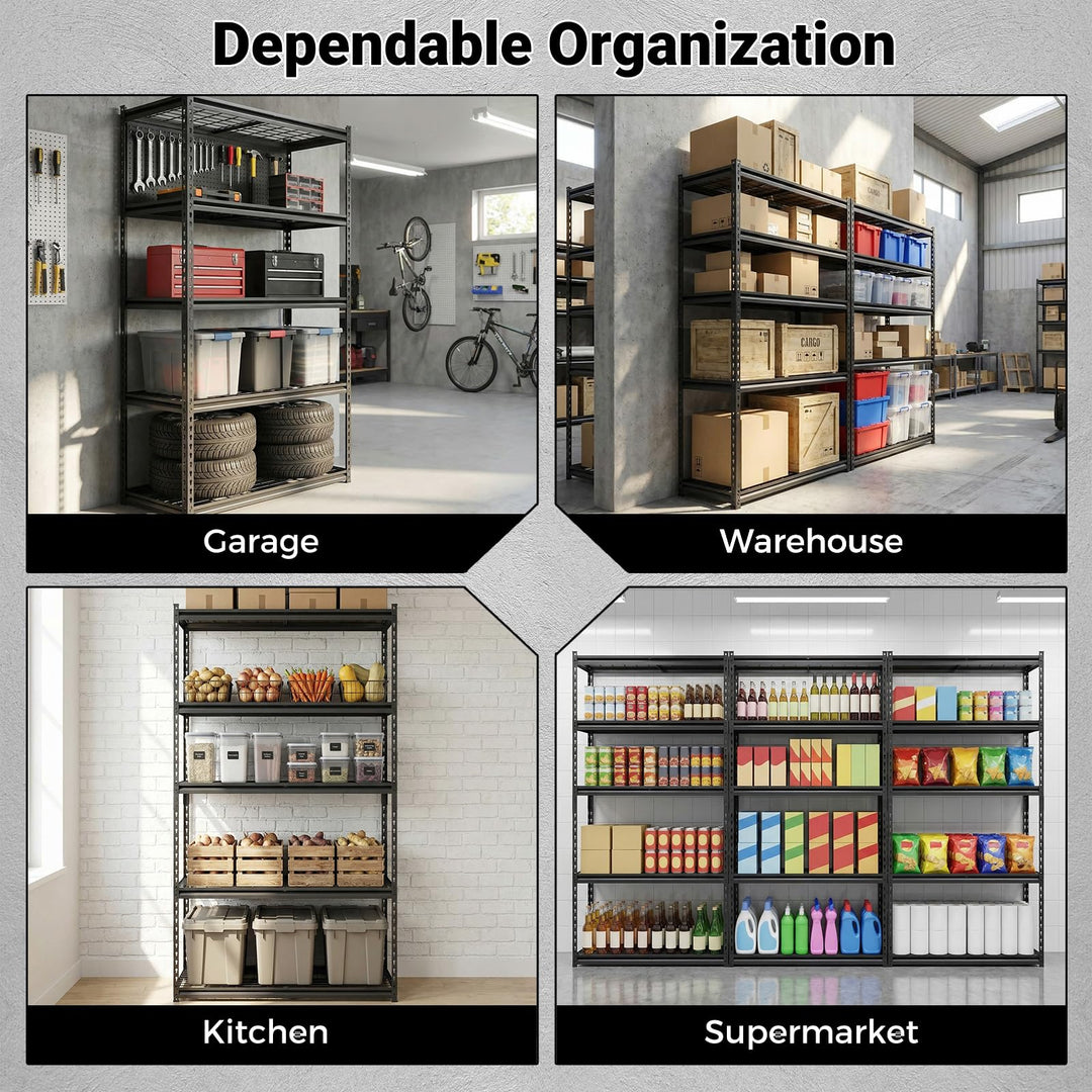 Giantex 5-Tier Metal Storage Shelves(1/2/3/4,36" L x 18" W x 72" H)