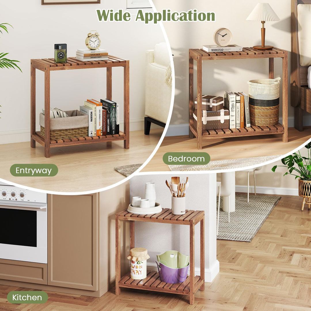 Giantex 2 Tier Wooden End Table for Living Room Bedroom