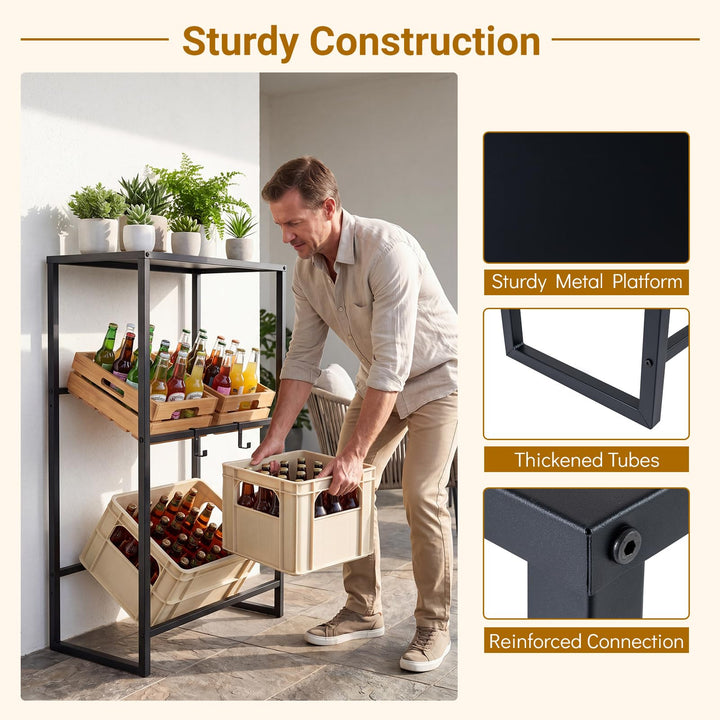 Giantex 3-Tier Drink Crate Rack for Kitchen