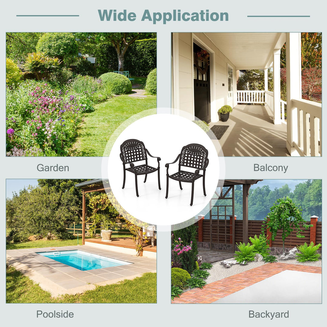 Giantex Stackable Outdoor Chairs Set of 4
