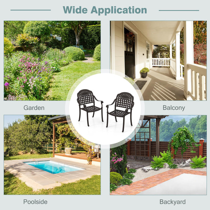 Giantex Stackable Outdoor Chairs Set of 4