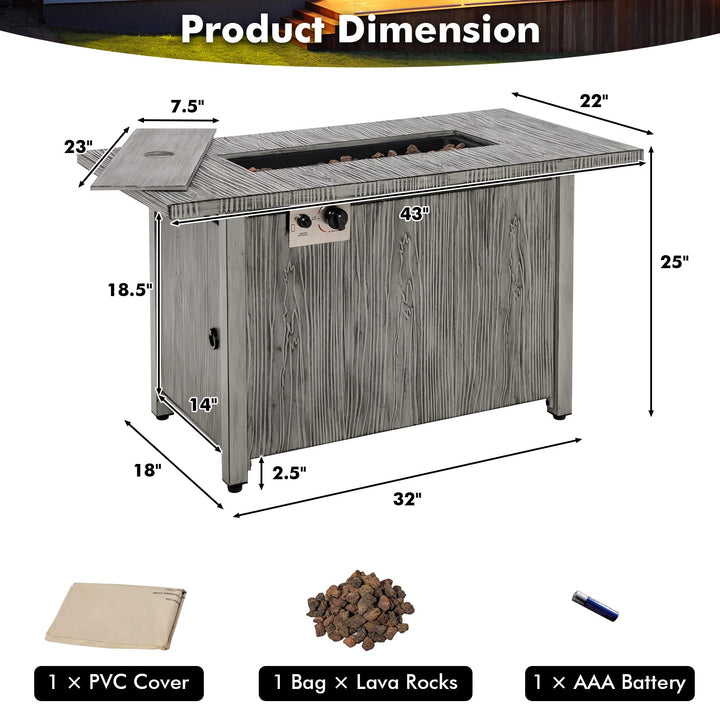 Giantex Outdoor Fire Pit Table - 43 Inch Propane Fire Pit
