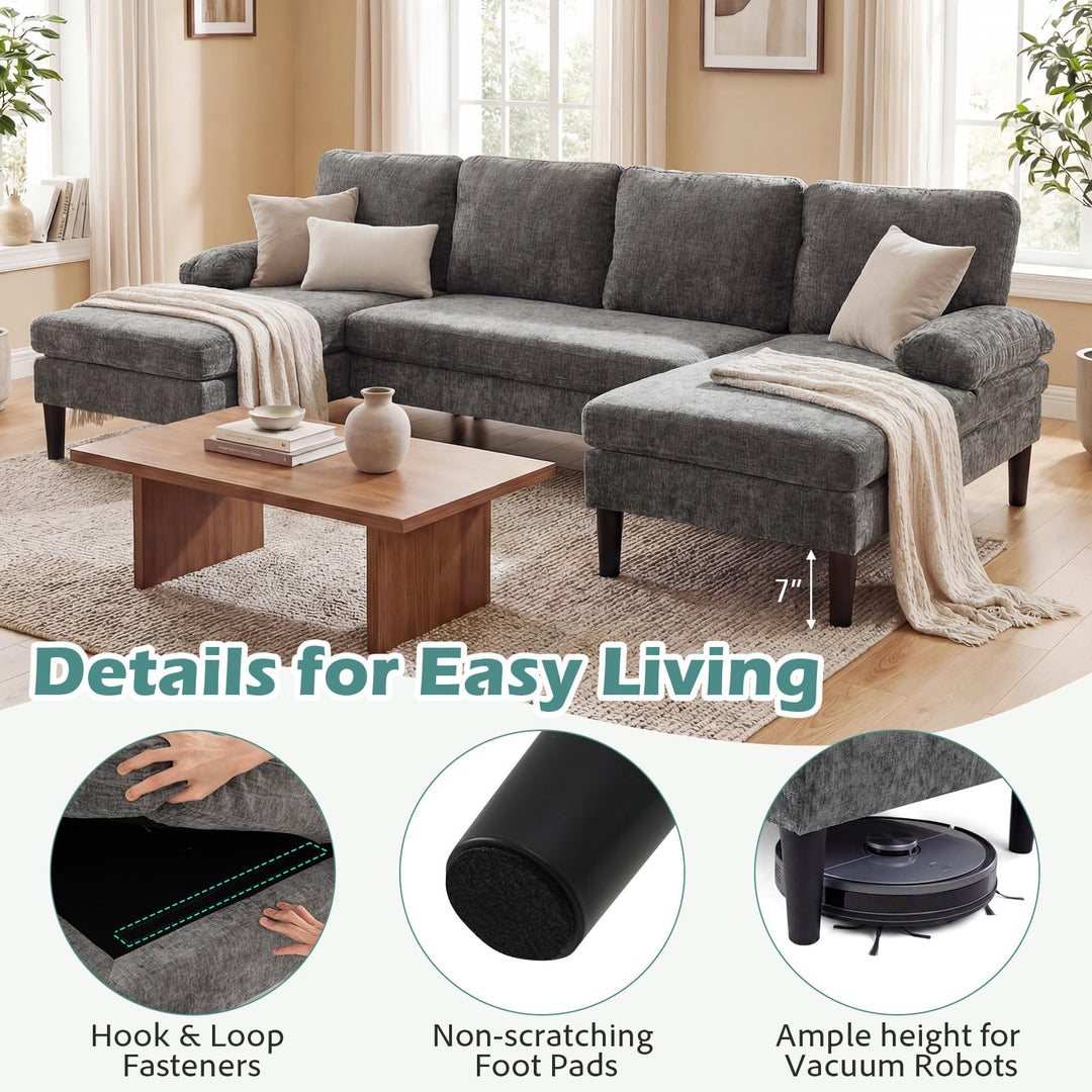 Giantex Sectional Couch for Living Room U-Shaped Sofa