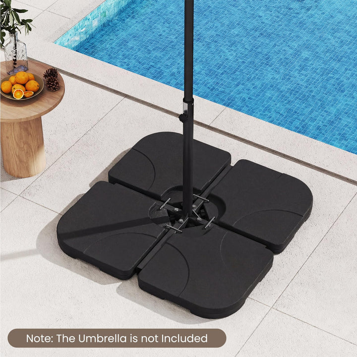 Giantex 4-Piece Fillable Offset Umbrella Base | 238 lbs Heavy Duty HDPE Cantilever Patio Umbrella Stand