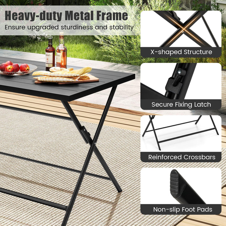 Giantex 48"x30" Rectangular Metal Folding Outdoor Dining Table for 4-6 Person