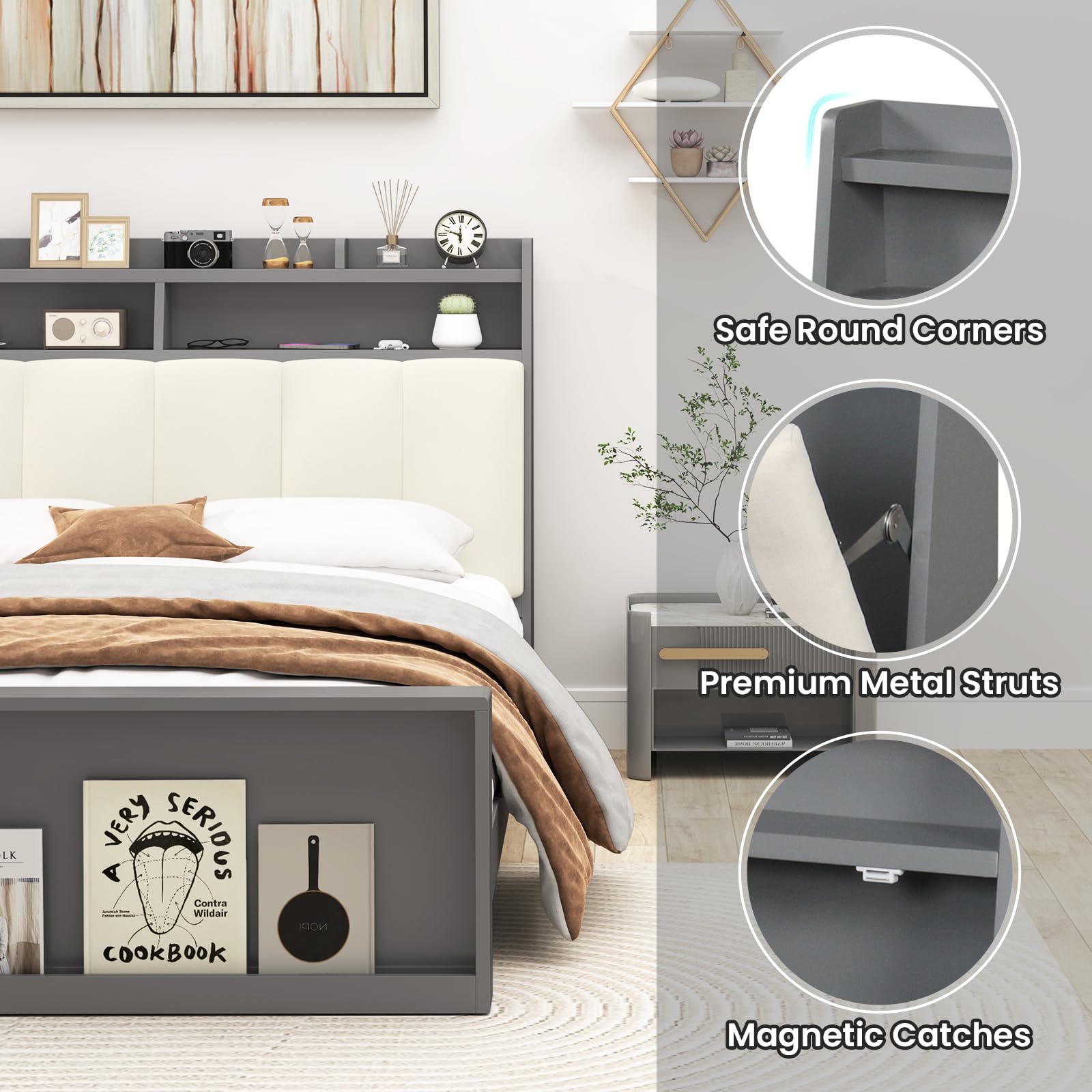 Giantex Full Size Bed Frame with Storage