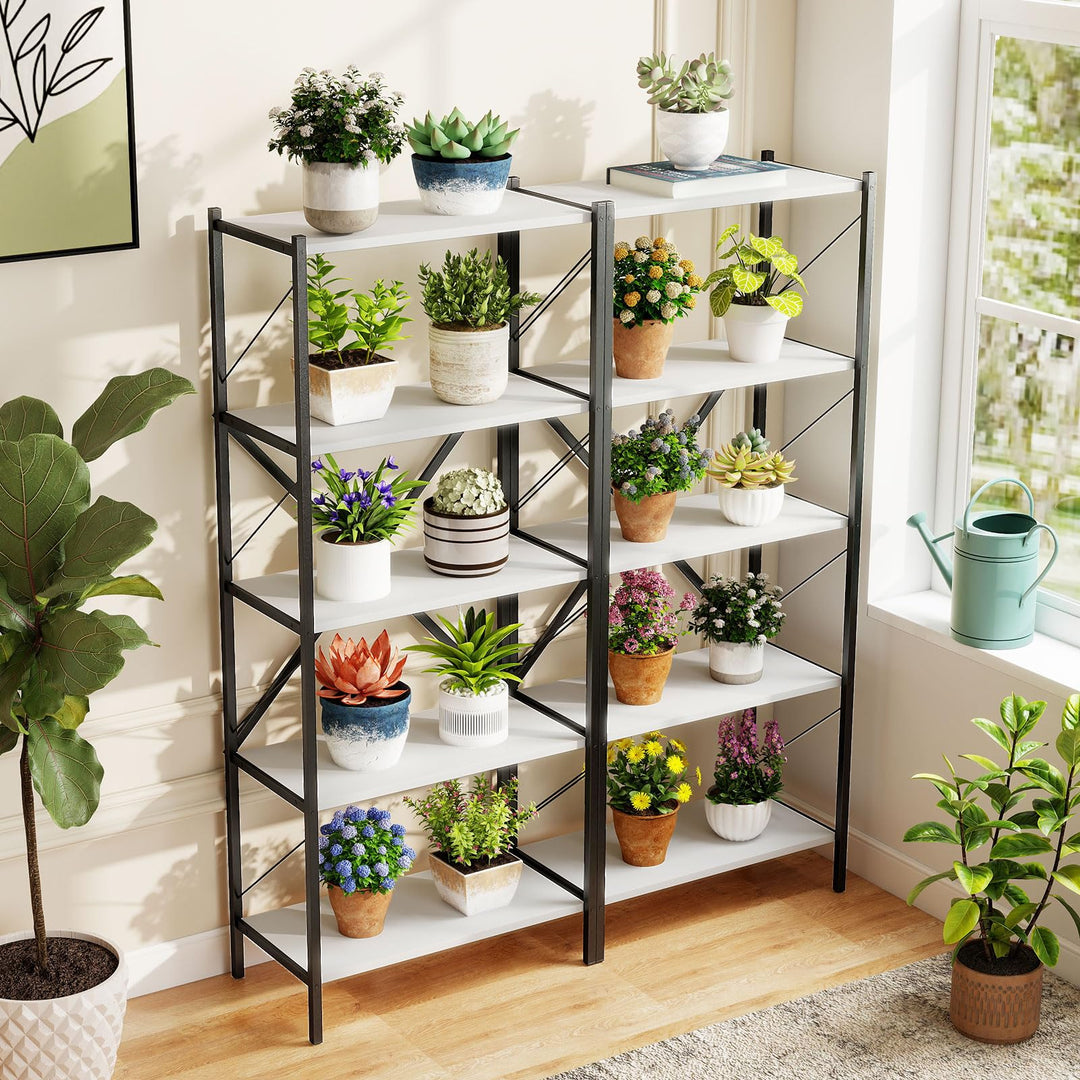 Giantex 5-Tier Tall Industrial Bookcase with Heavy-Duty Metal Frame (1/2)