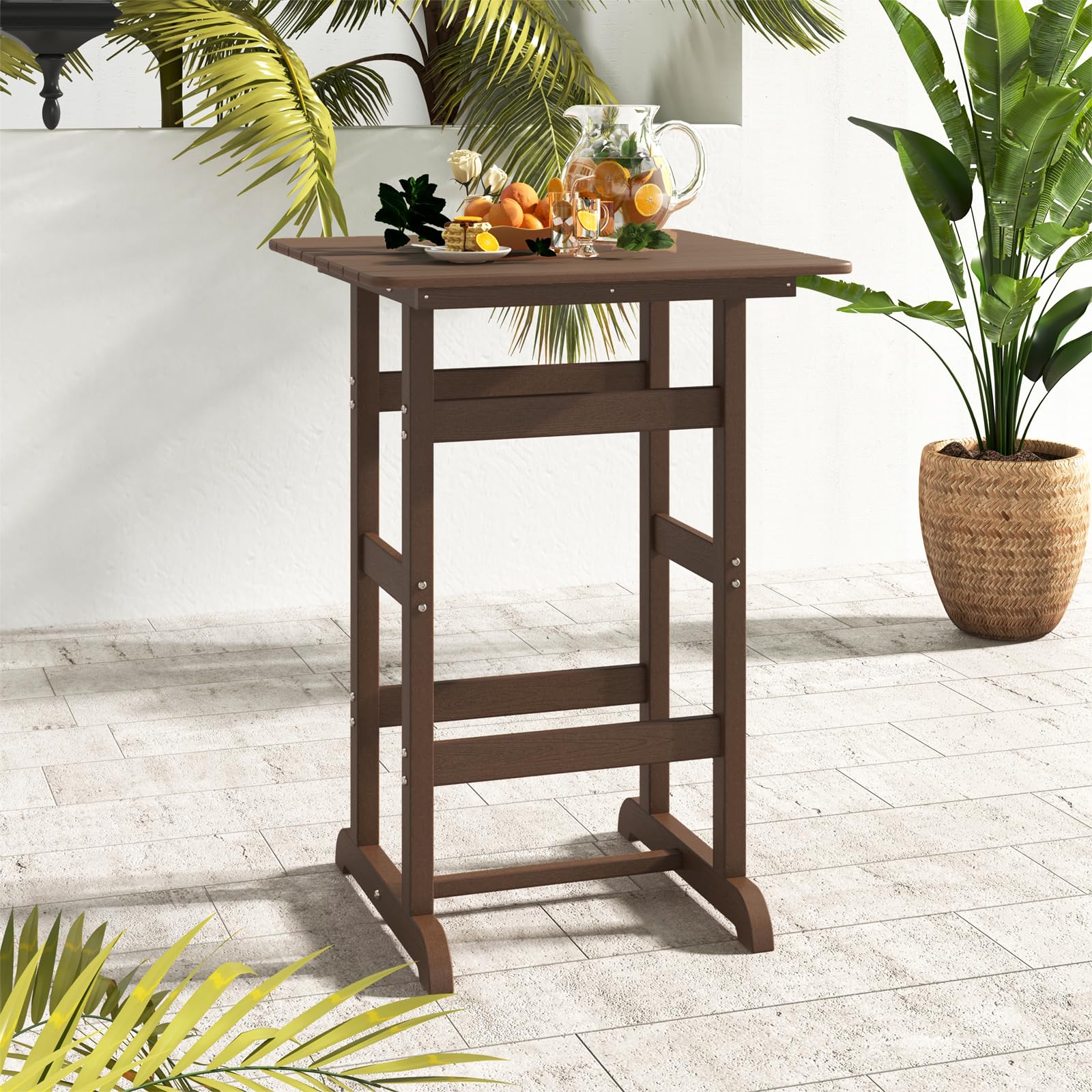 Giantex  42" Height HDPE Square Pub Table