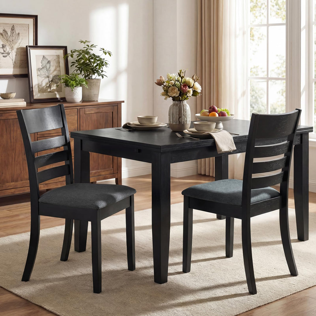 Giantex Wooden Upholstered Kitchen Chair w/Rubber Wood Frame (2/4)
