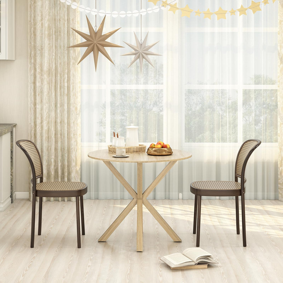 Giantex Farmhouse Kitchen Table with Rubber Wood Legs