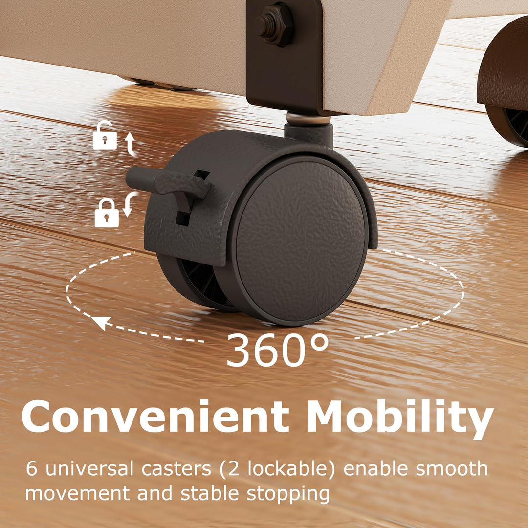 Giantex Folding Dining Table 3-in-1 Space-Saving Drop Leaf Kitchen Table with Lockable Wheels