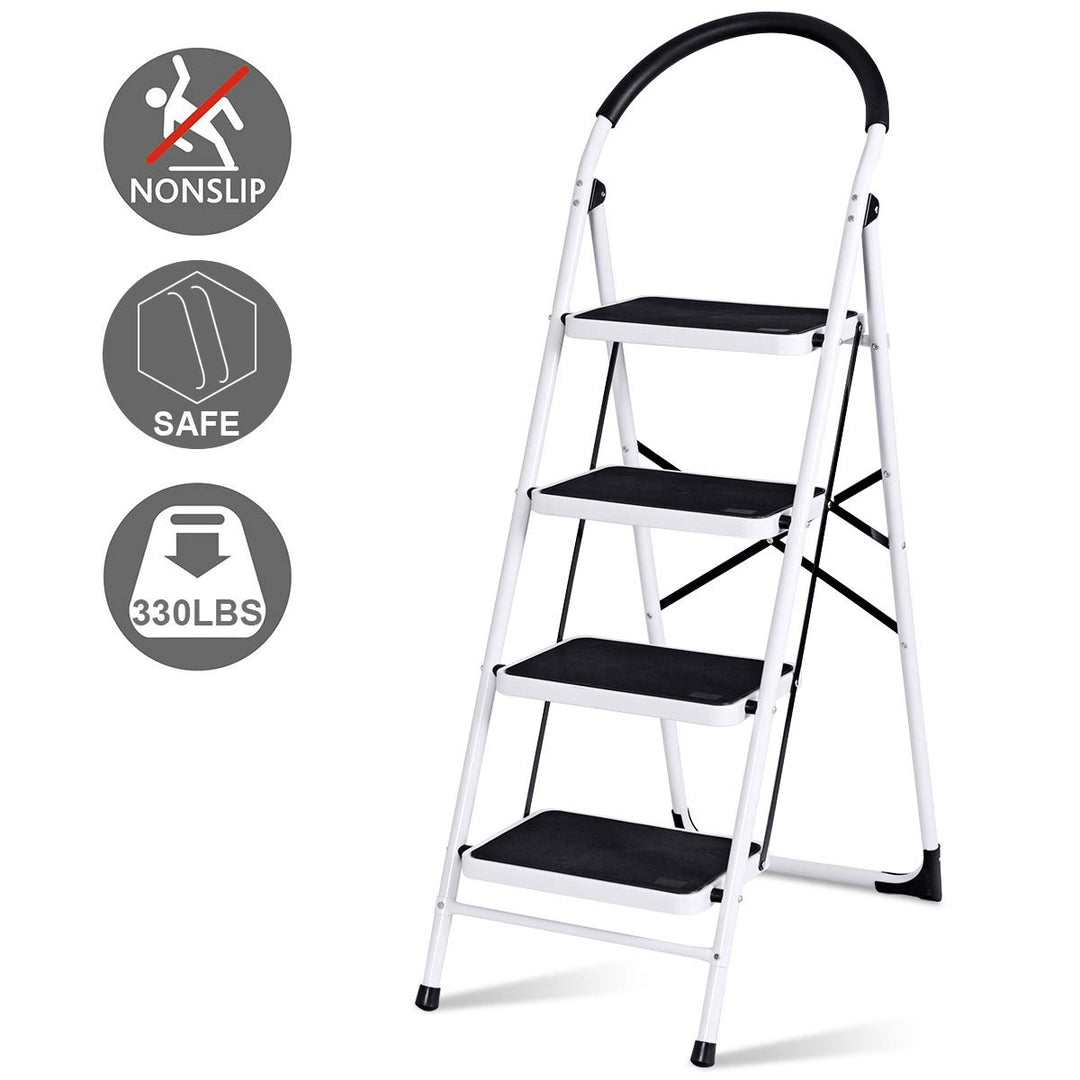 Giantex 4 Step Ladder Folding Step Stool with Anti-Slip Pedal Platform Metal Frame