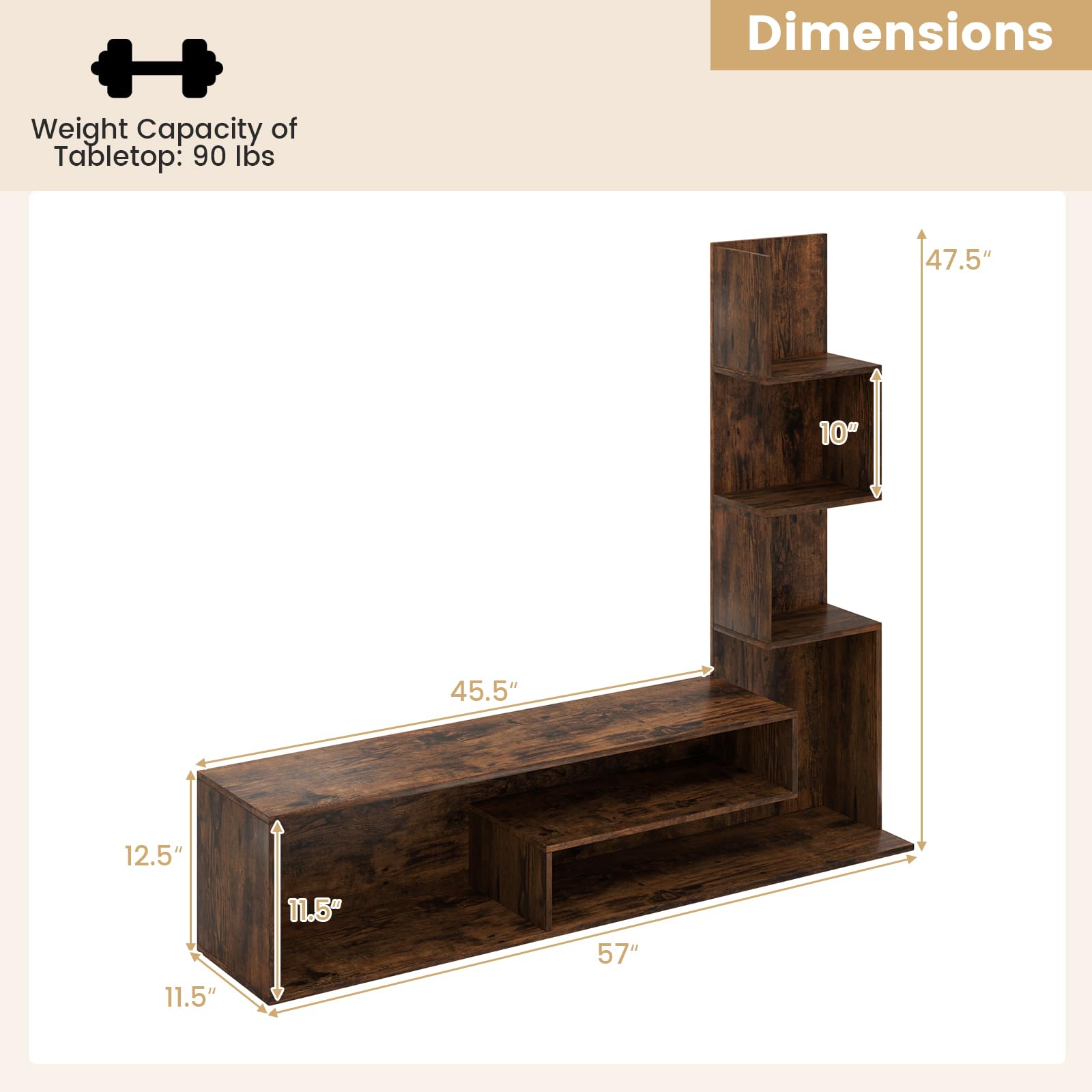 平棚 900x350x 300 Giantex L Shaped TV Stand for TVs up to 50