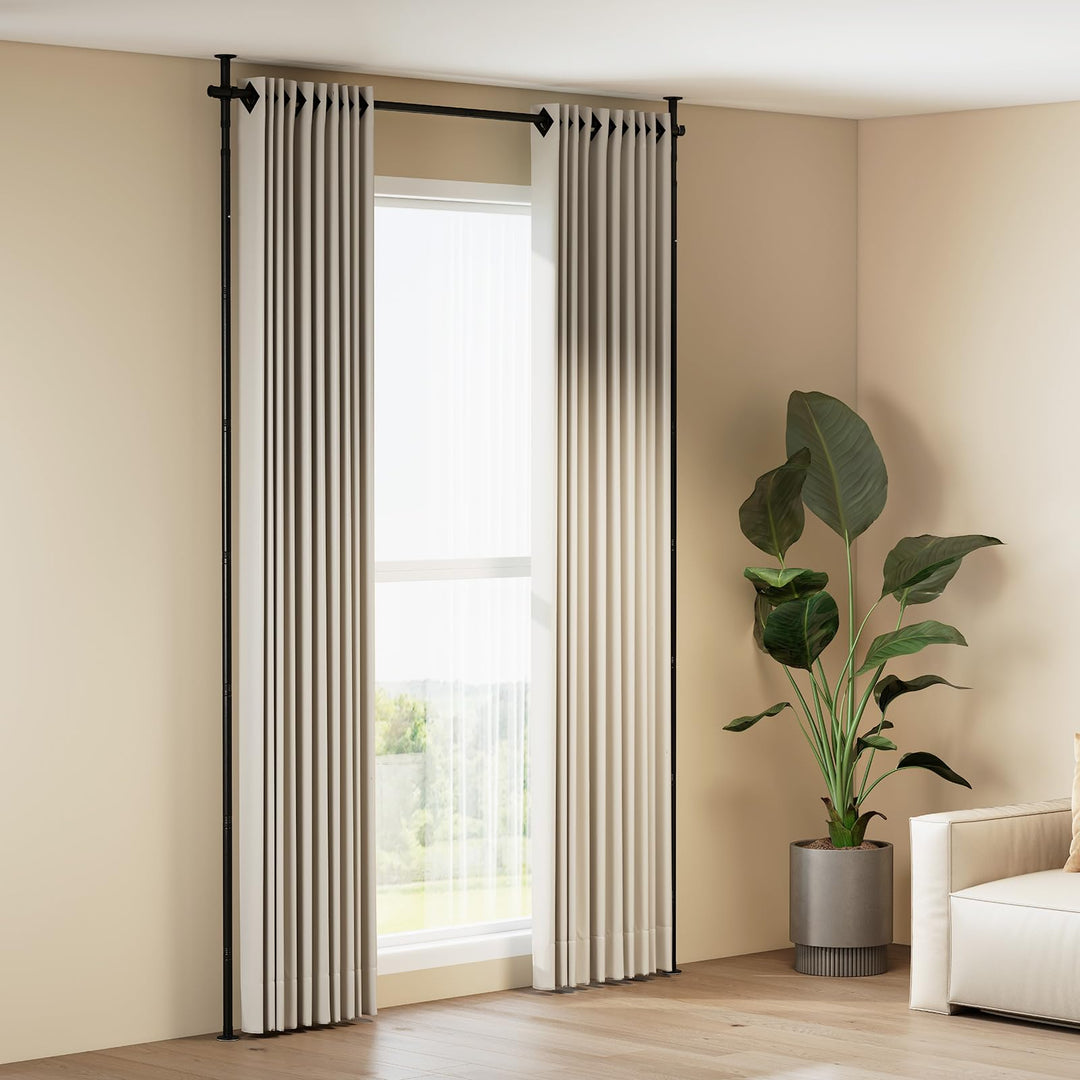 Giantex Room Divider Curtain Rod Adjustable 4-10 ft Height &amp; 28-72 in Width