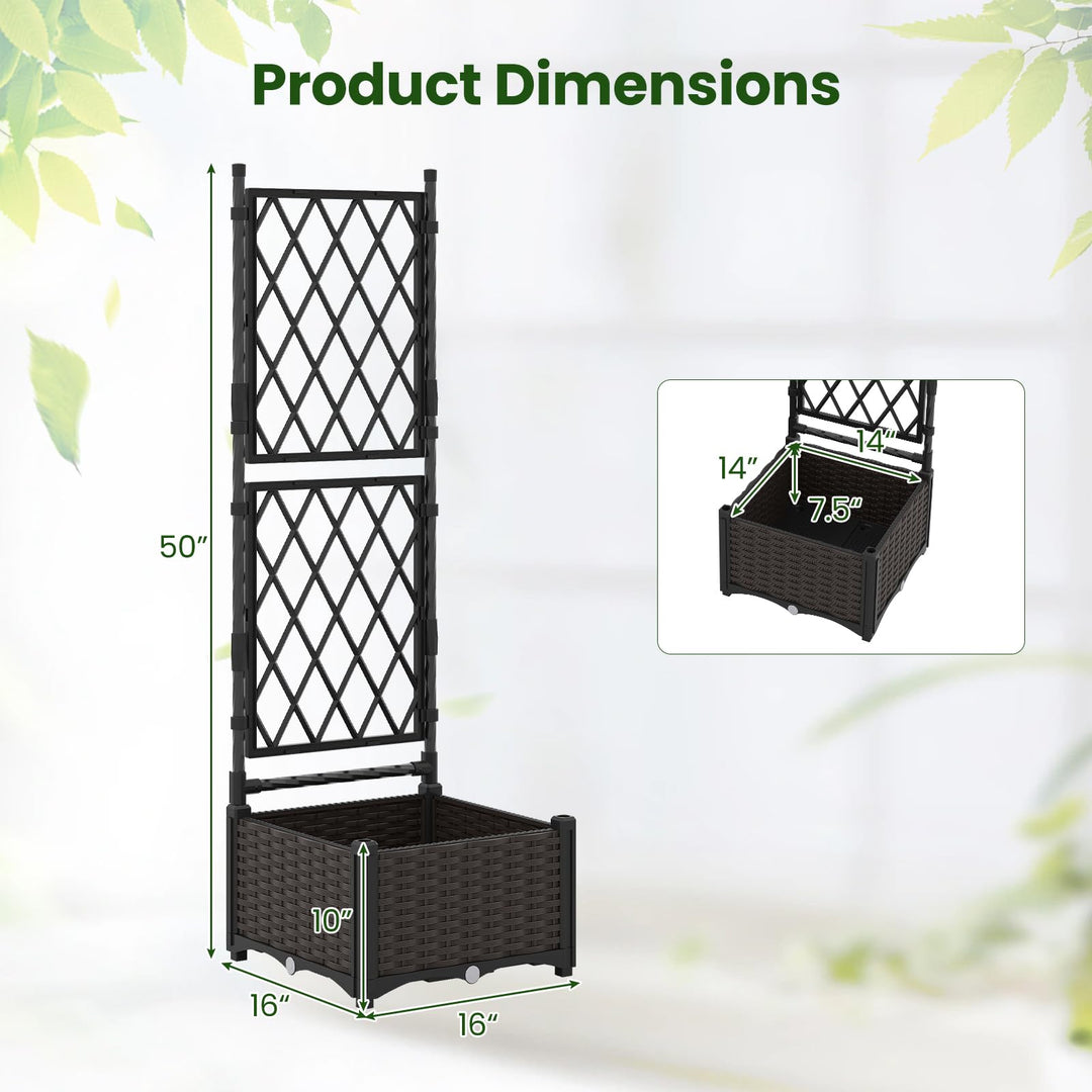GIANTEX Raised Garden Bed with Trellis for Yard Porch Balcony