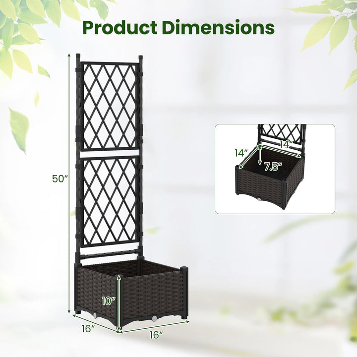 GIANTEX Raised Garden Bed with Trellis for Yard Porch Balcony