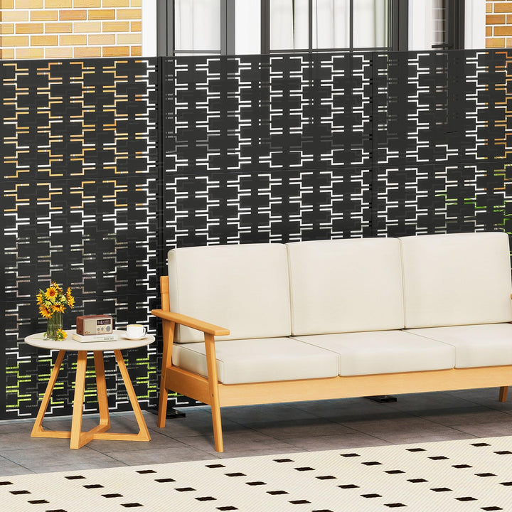 Giantex Metal Privacy Screen 72 x 48 Inch Freestanding Fence Panel Indoor Outdoor