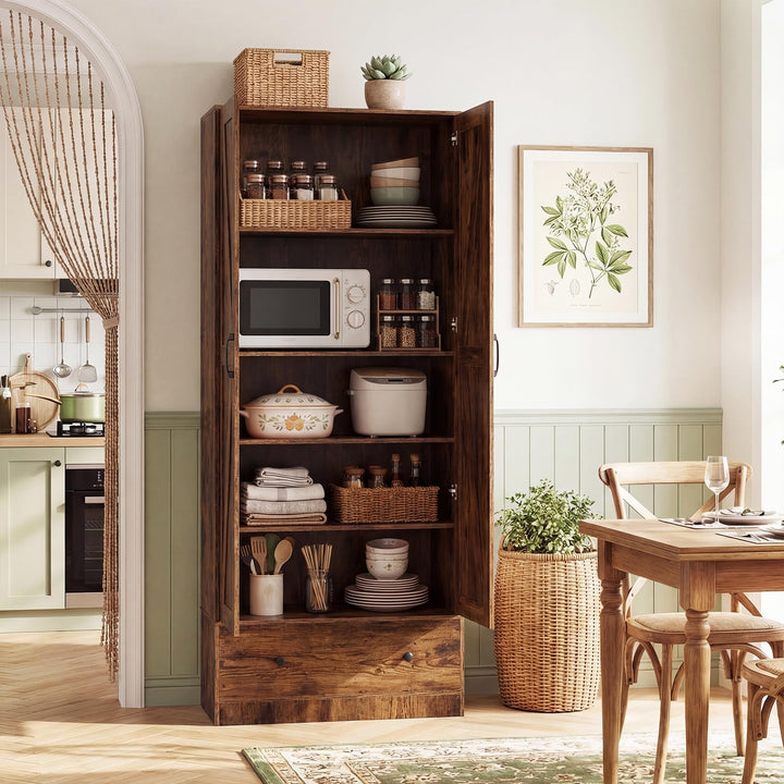 Giantex 72" Tall Kitchen Pantry Cabinet for Dining Room Living Room Bathroom