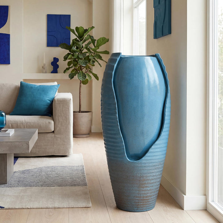 Giantex 32" Outdoor Jar Water Fountain with LED Lights