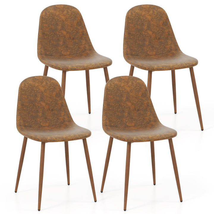 Giantex Upholstered Dining Chairs Set of 4 PU Leather Kitchen Side Chairs w/Padded Seats
