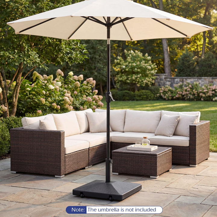 Giantex Rolling Fillable Patio Umbrella Base | 90 lbs Heavy Duty Umbrella Stand with 2 Wheels