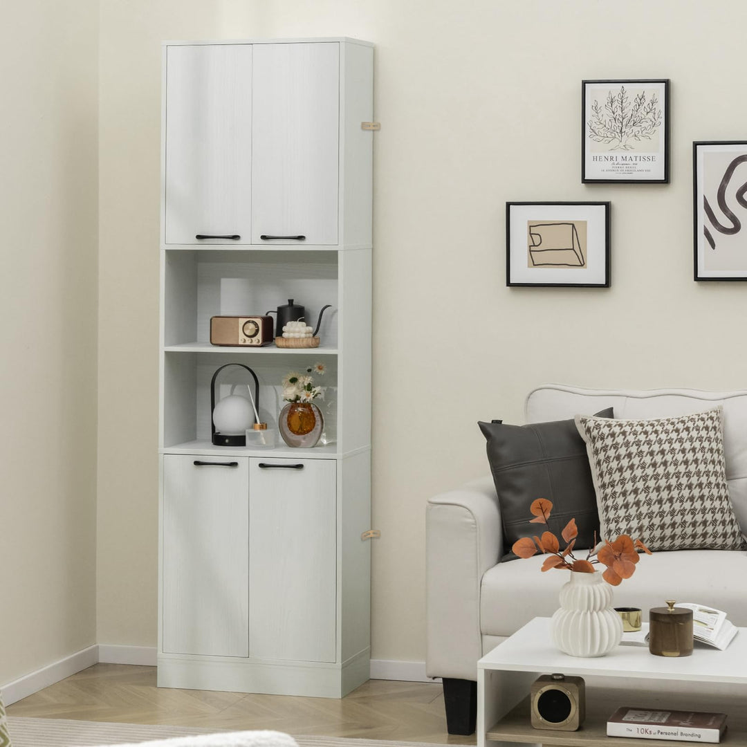 Giantex Kitchen Pantry Cabinet, 75” Tall Freestanding Cupboard with Doors & Shelves