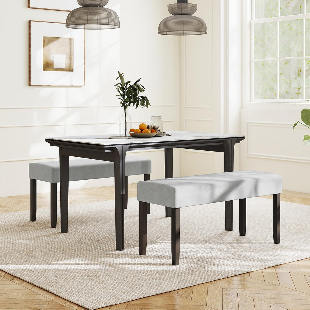 Giantex 40.5" Upholstered Entryway Bench with Padded Seat & Solid Rubber Wood Legs Load 400Lbs
