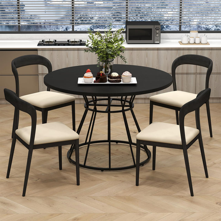 Giantex 47" Round Farmhouse Kitchen Table for 4