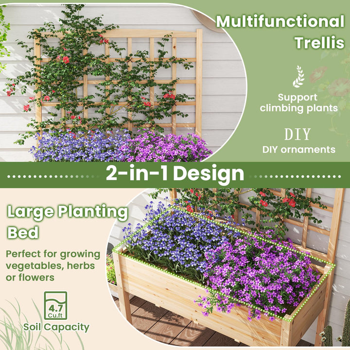 Giantex Raised Garden Bed with Trellis