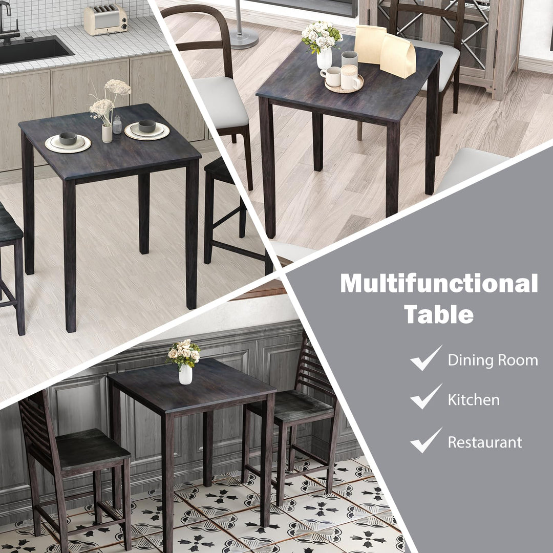 Giantex Square Dining Table with Solid Wood Frame