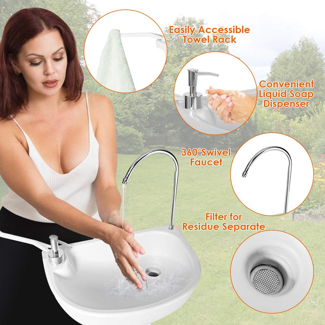 Portable Camping Sink with Soap Dispenser and Towel Holder