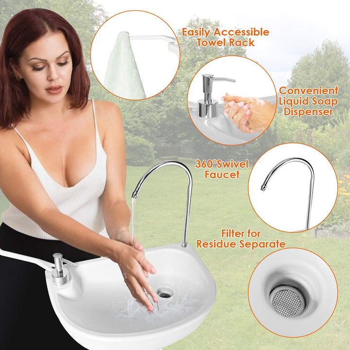Portable Camping Sink with Soap Dispenser and Towel Holder