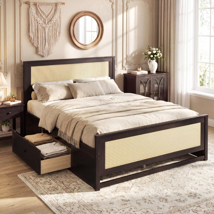 Giantex Full Size Bed Frame with 2 Storage Drawers