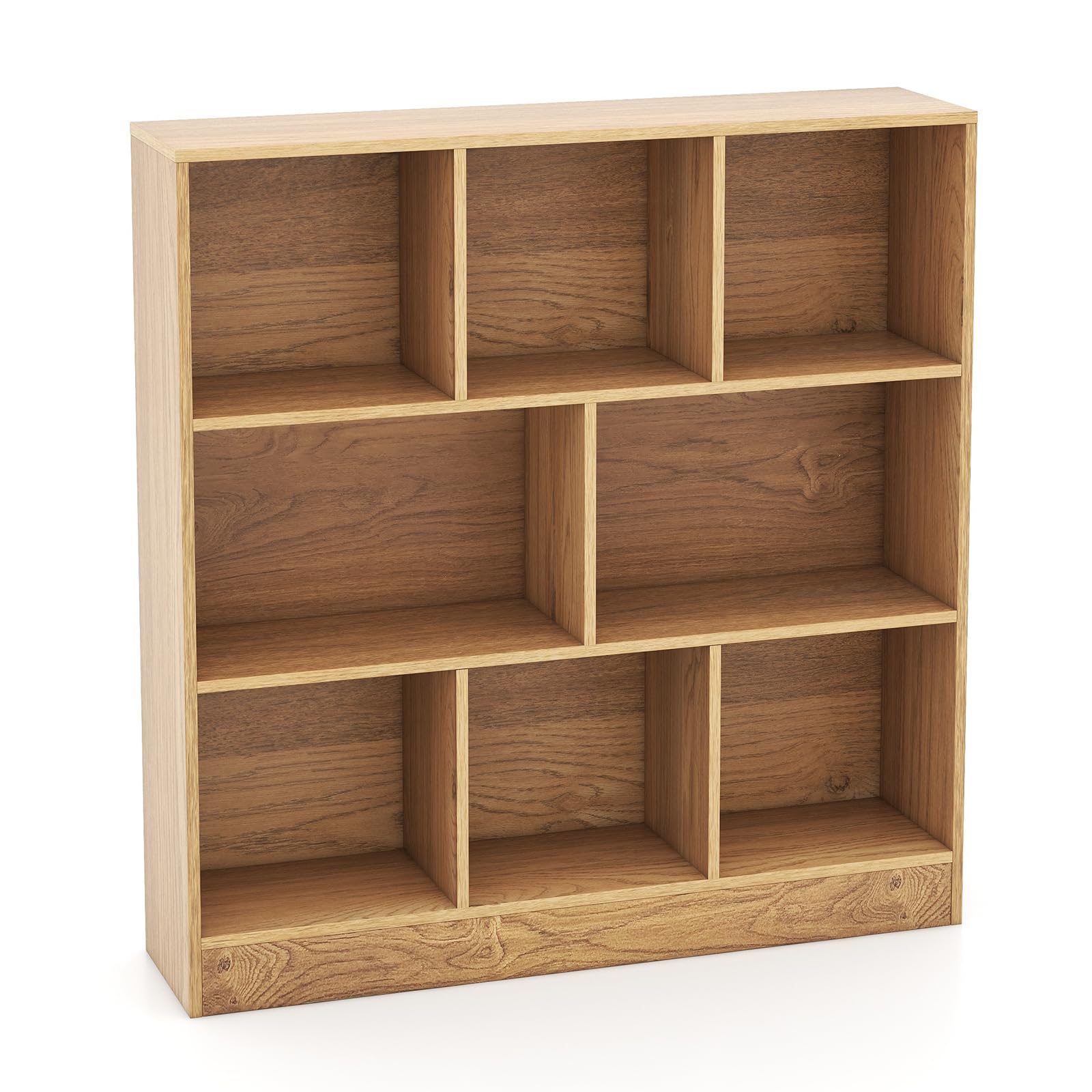 Giantex 8 Cube Bookcase, 4-Tier Freestanding Bookshelf w/ 8 Open Compartments, 2 Anti-Tipping Kits