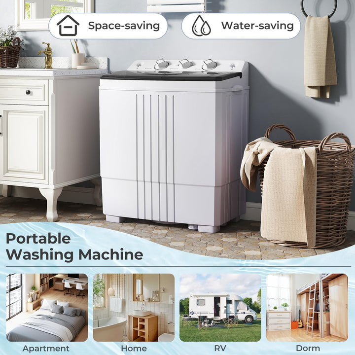 Giantex Portable Washing Machine 20 LBS Washer & Spinner Combo with Built-in Drain Pump & Time Control