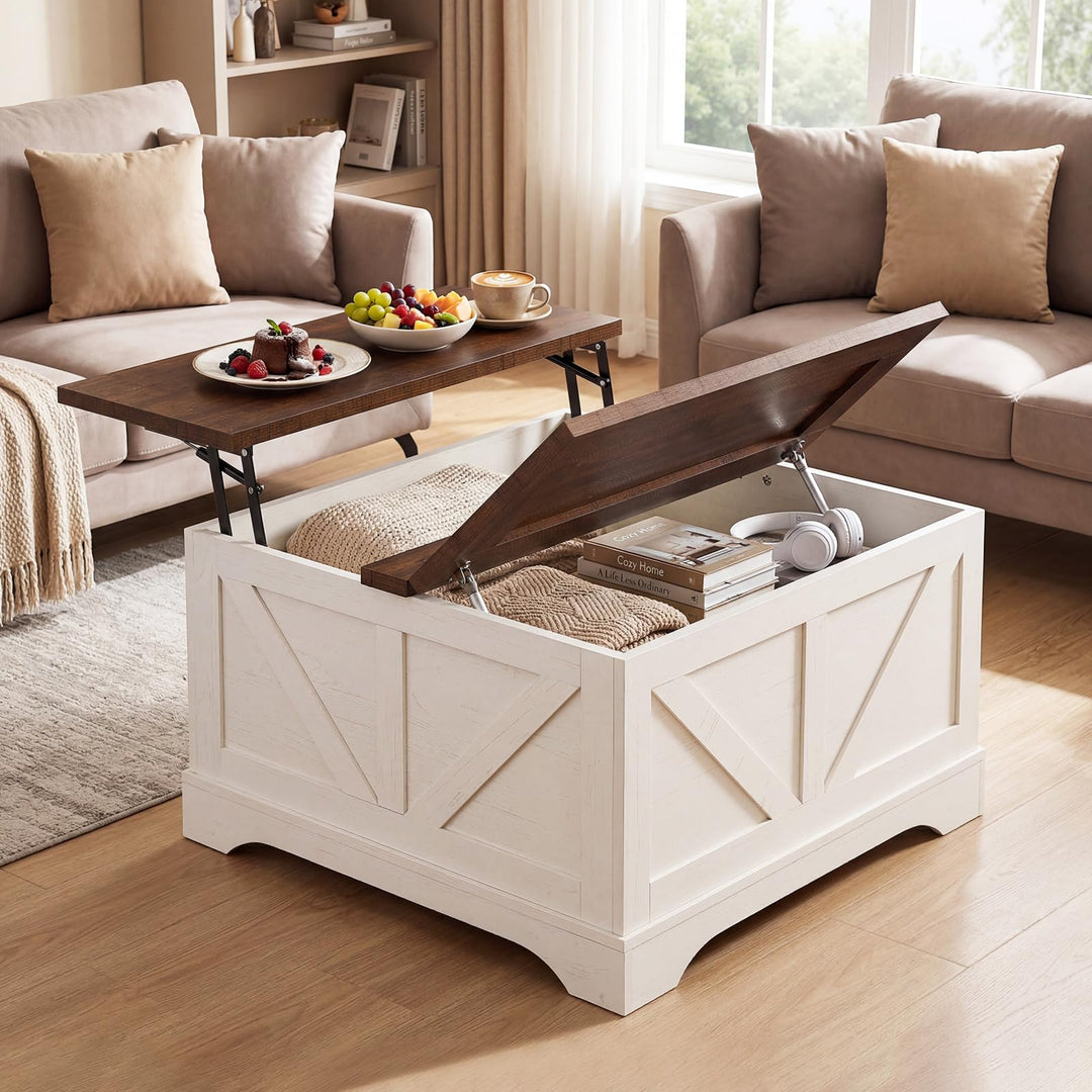 Giantex 31.5" Square Farmhouse Lift Top Coffee Table with Storage