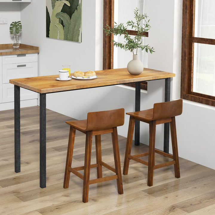 Giantex 2 or 4 Bar Stools Set with Low Back & Footrest
