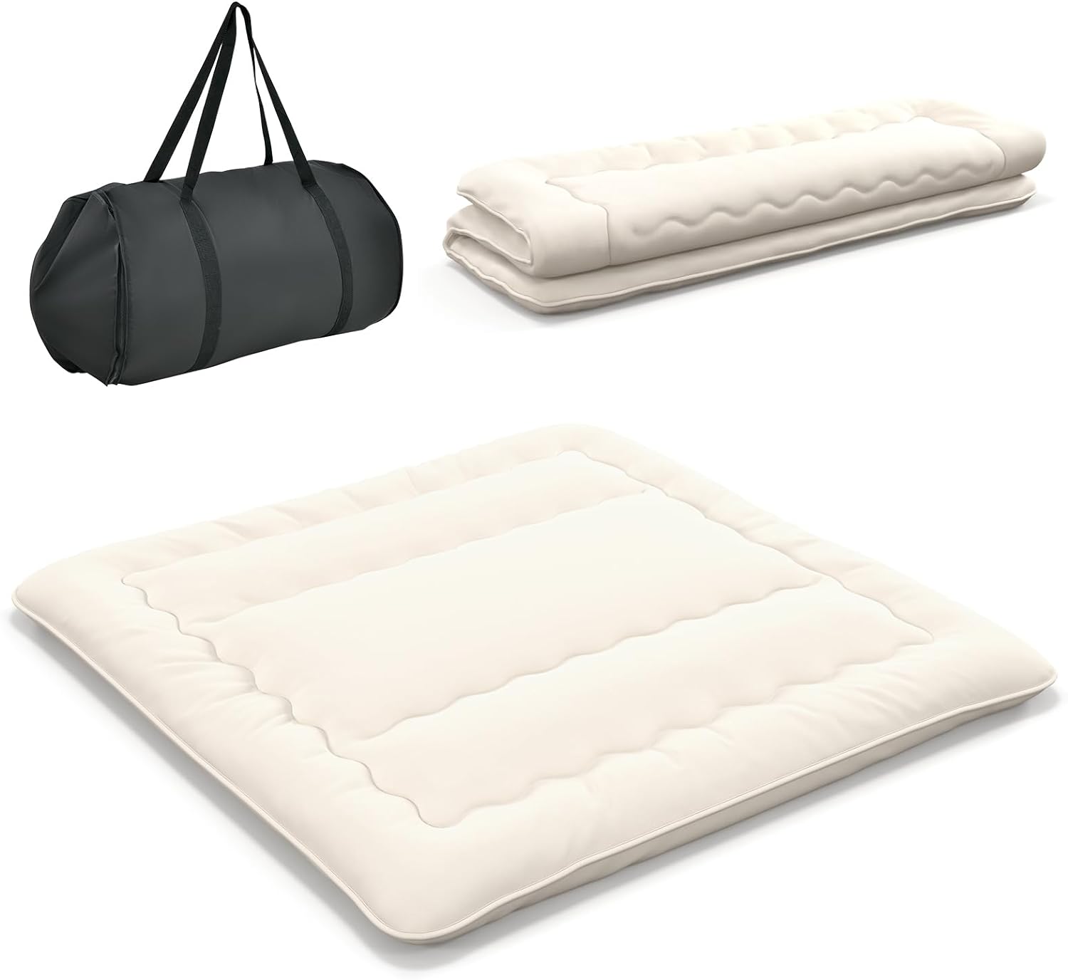 Giantex Japanese Floor Mattress Futon Mattress, Roll Up Mattress Tatami Mat with Washable Cover and Carry Bag