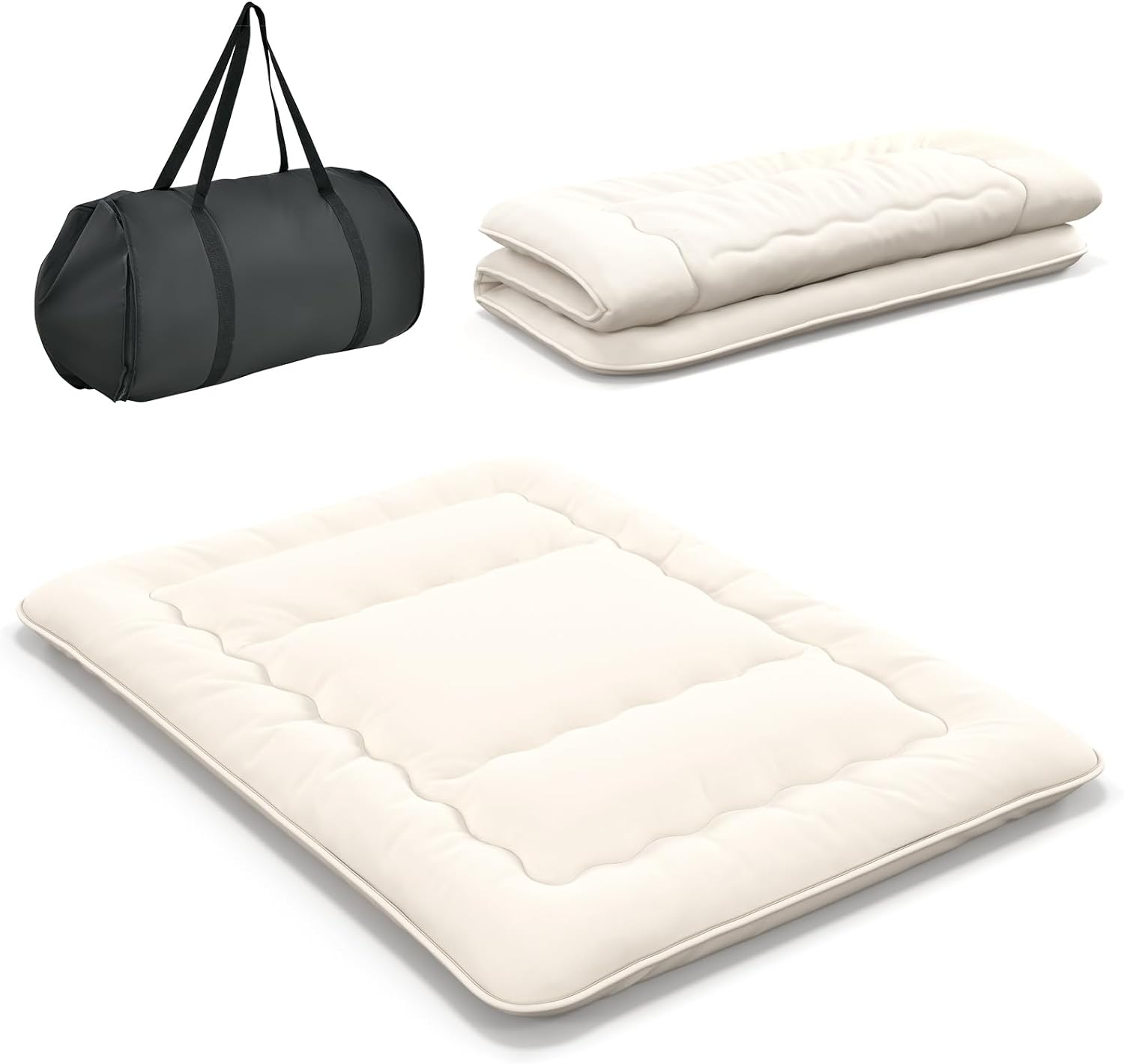 Giantex Japanese Floor Mattress Futon Mattress, Roll Up Mattress Tatami Mat with Washable Cover and Carry Bag