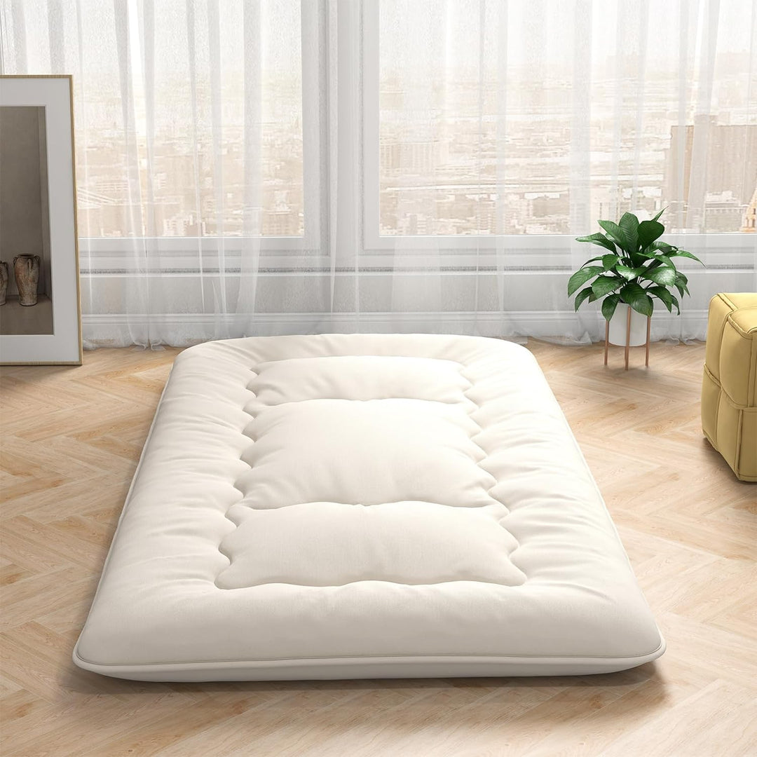 Giantex Japanese Floor Mattress Futon Mattress, Roll Up Mattress Tatami Mat with Washable Cover and Carry Bag