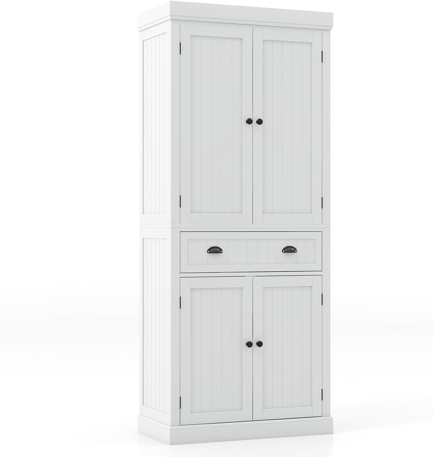 Giantex Pantry Organizers and Storage, 72" Tall Kitchen Cabinet with 2-Door Cabinets & Drawer, Buffet Sideboard