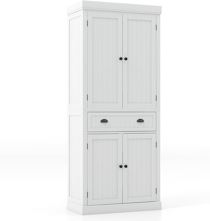 Giantex Pantry Organizers and Storage, 72" Tall Kitchen Cabinet with 2-Door Cabinets & Drawer, Buffet Sideboard