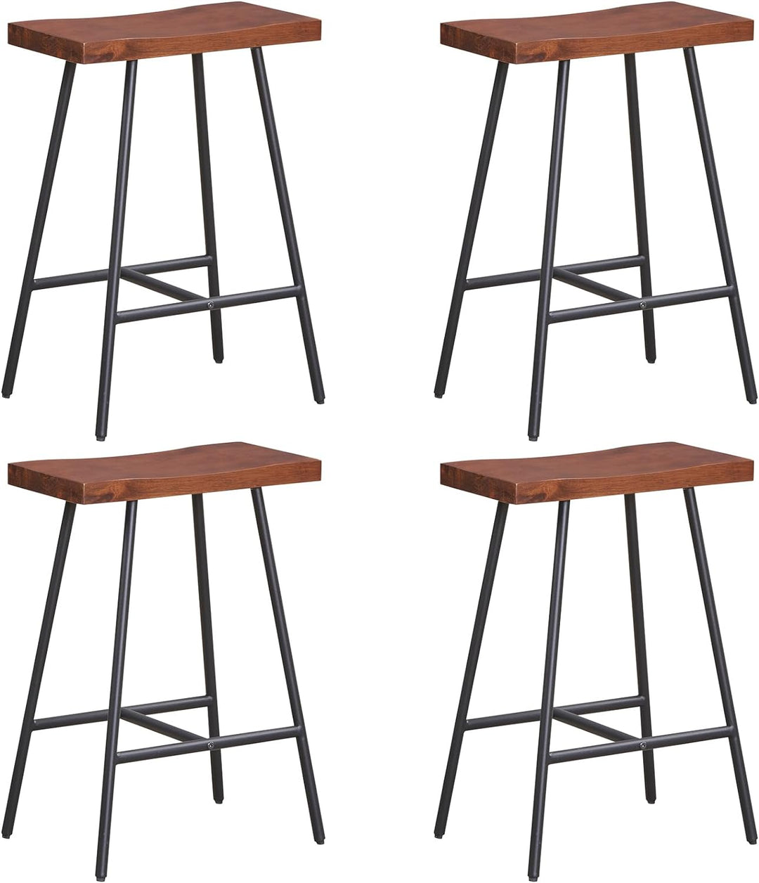 Giantex 24" Bar Stools Set of 2, Counter Height Bar Stools with Footrests, Solid Metal Legs