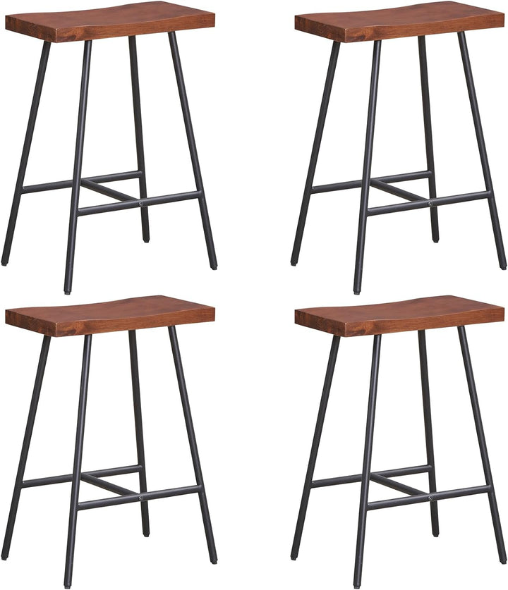 Giantex 24" Bar Stools Set of 2, Counter Height Bar Stools with Footrests, Solid Metal Legs