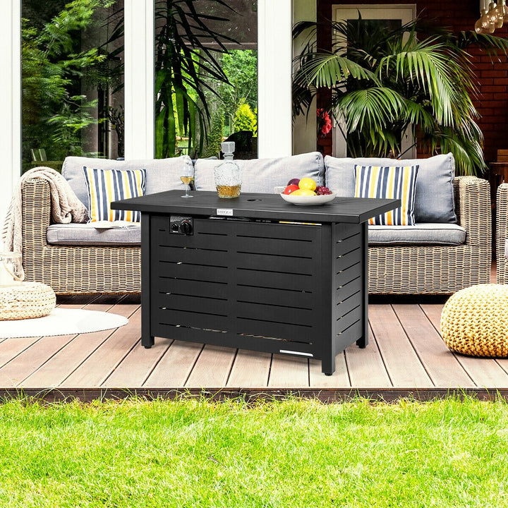Propane Fire Pit Table, 42 Inch 60,000 BTU Rectangular Gas Fire Pit Table